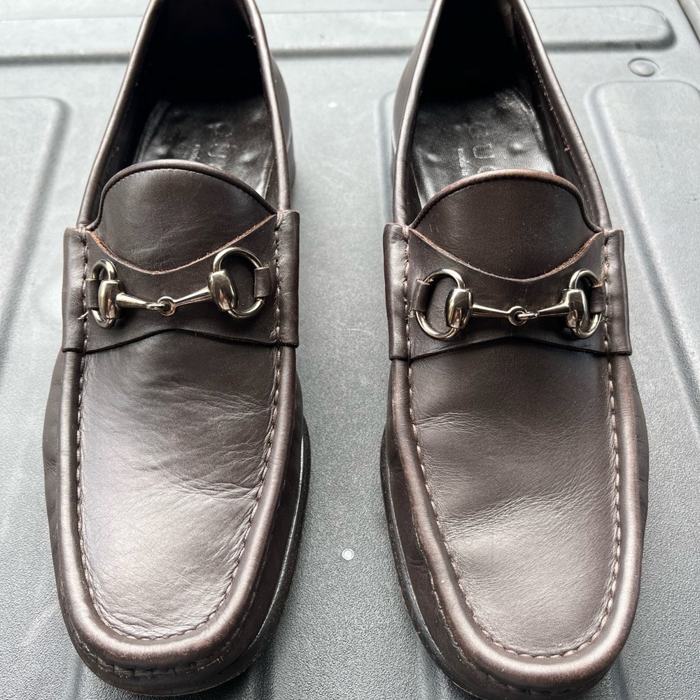 Men's Gucci Bit Dark Brown Leather Loafers